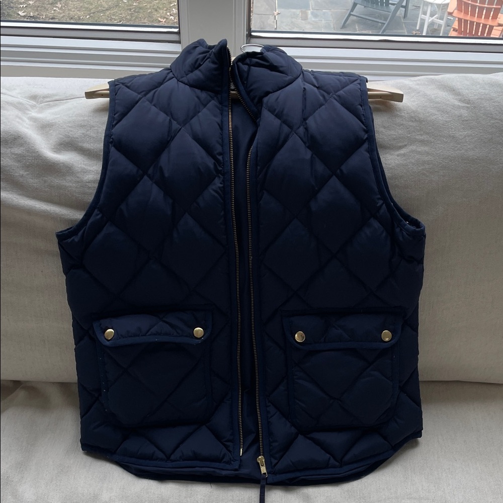 J. Crew Navy Quilted Vest